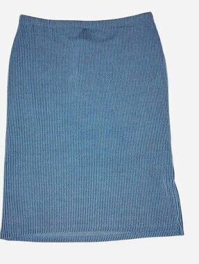 Stitch Fix Heatherly Blue Ribbed Knit Bodycon Skirt Size Large NWT